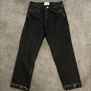 Zara women's Dark Black Straight Jeans